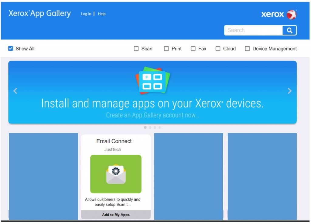 Xerox app gallery